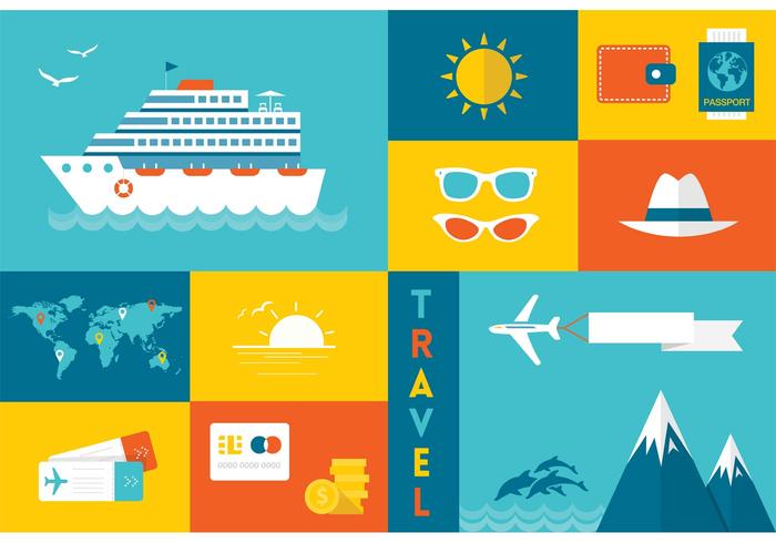 700x490 Free Flat Travel Vector Icons
