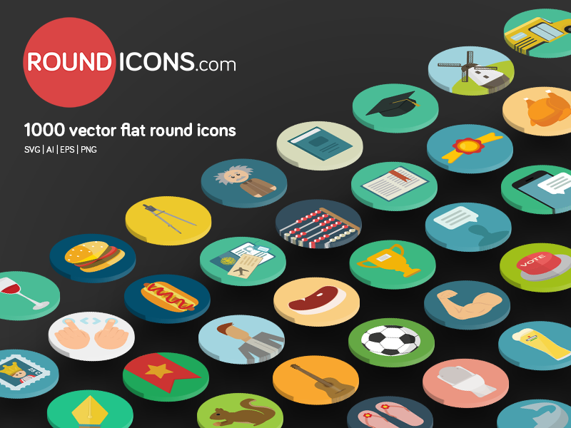 800x600 1000 Flat Vector Icons Set By Ramy Wafaa