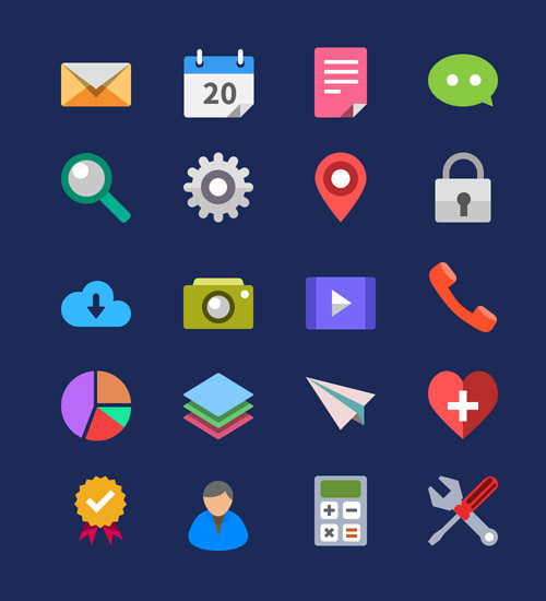 500x550 40 Beautiful Flat Icon Sets For Web Ui Design Icons Graphic