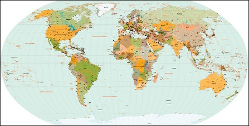501x254 Flat World Map Labeled 25 Useful Free World Map Vector Designs 501