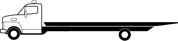 600x140 Flatbed Tow Truck Clipart