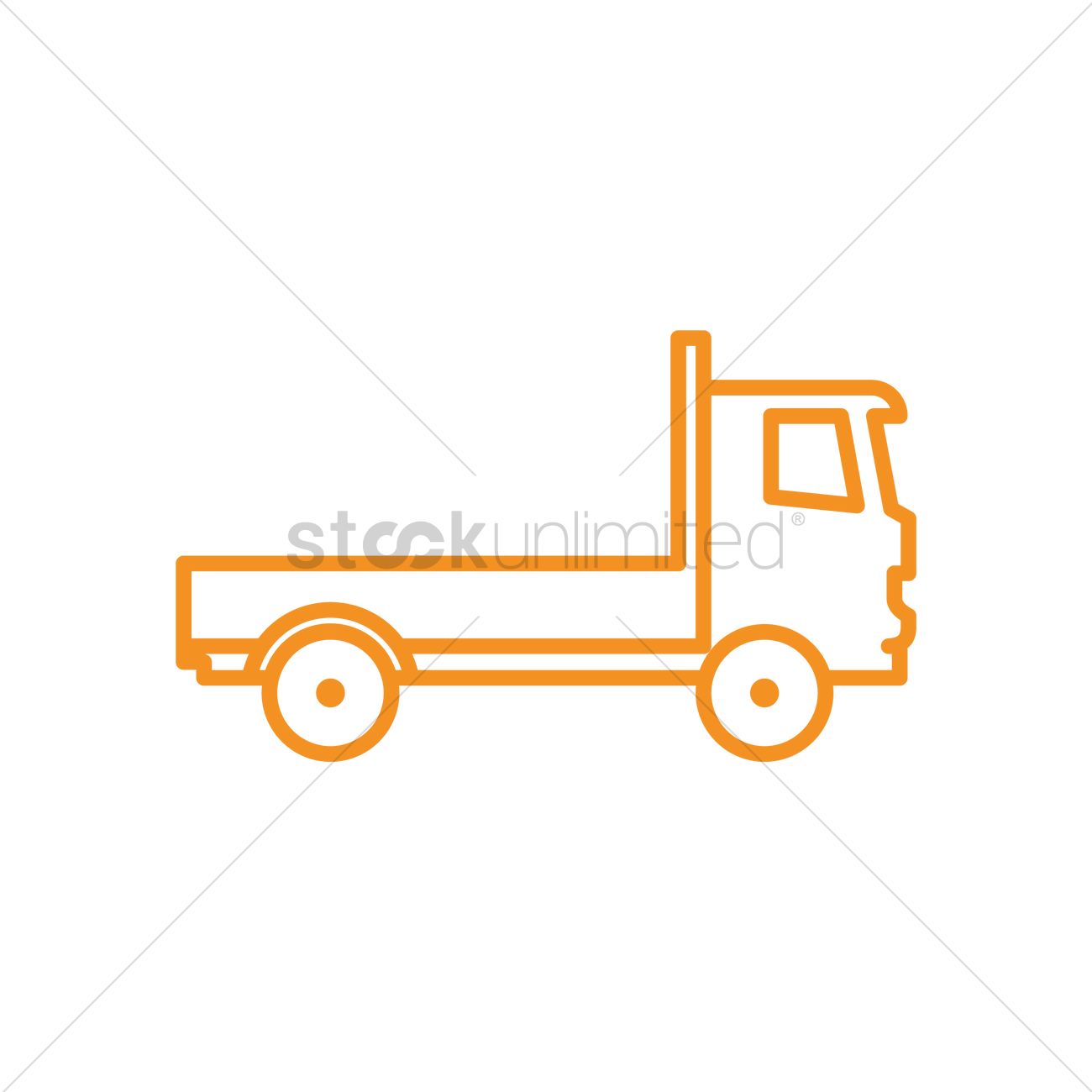 1300x1300 Flatbed Truck Vector Image