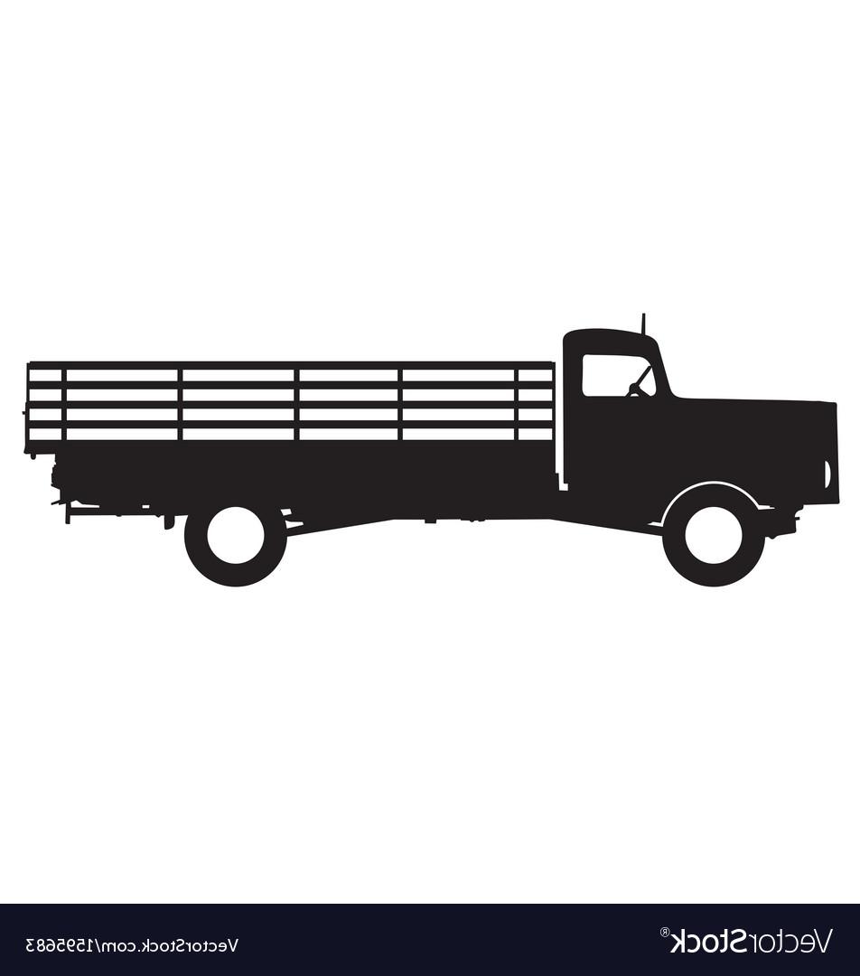 952x1080 Hd Flatbed Truck Silhouette Vector Design
