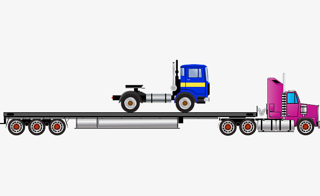 650x400 Tractor Trailer Flatbed Truck Vector, Truck Clipart, Vector