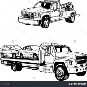 300x300 Flat Bed Truck Line Icon Vector Lazttweet