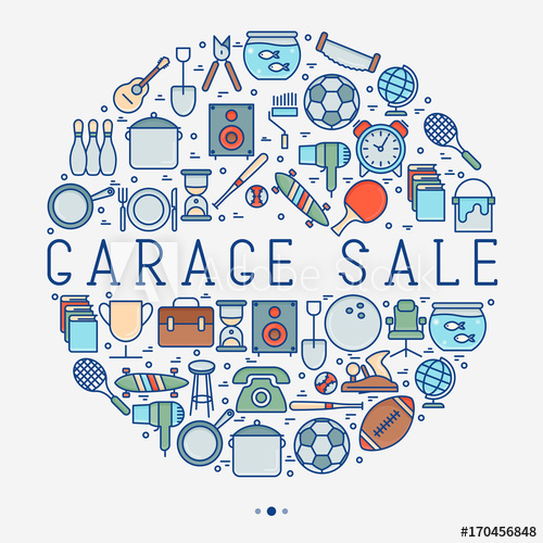 500x500 Garage Sale Or Flea Market Concept In Circle With Place For Text