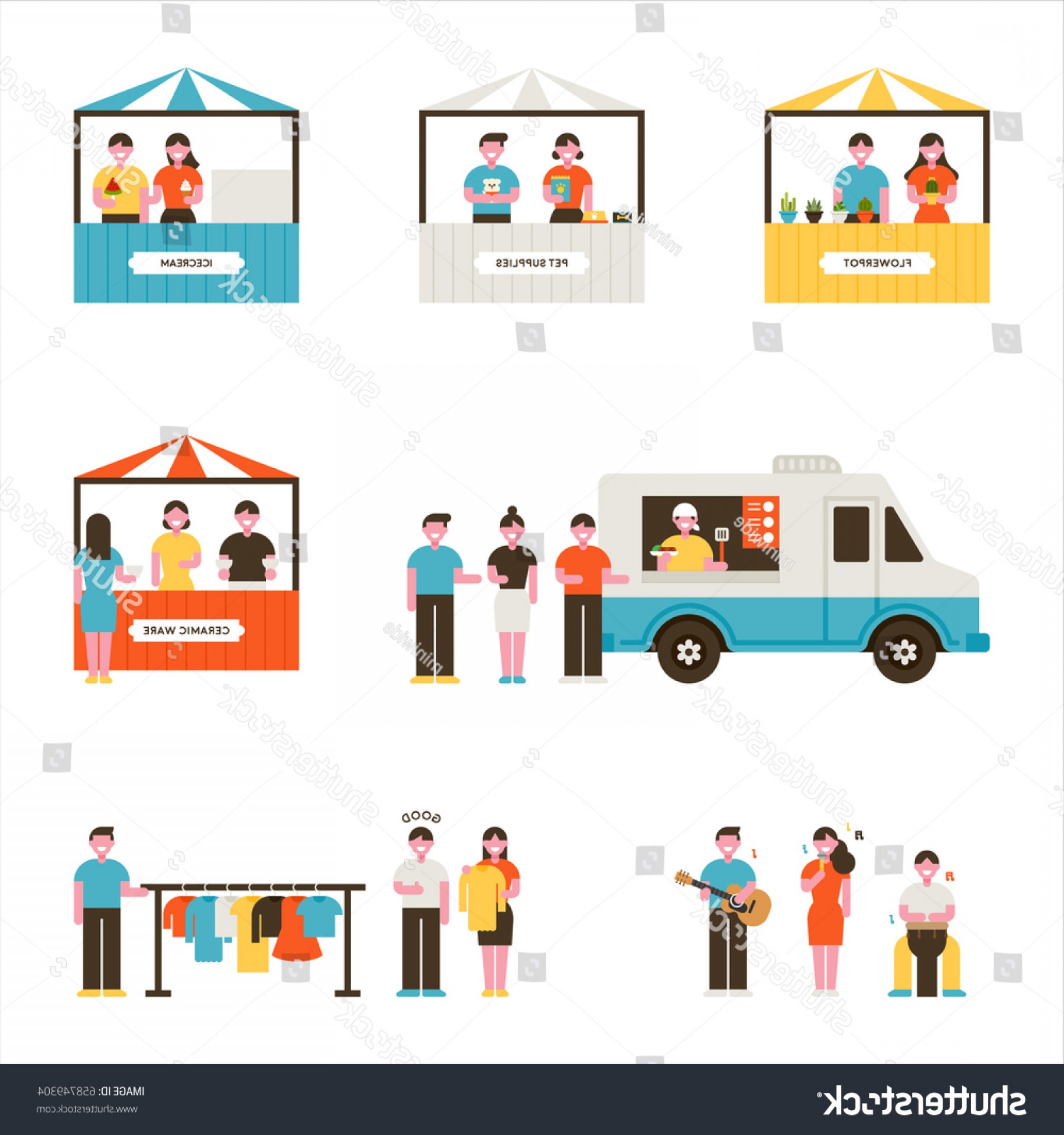1800x1920 Mini Store Flea Market Vector Illustration Shopatcloth