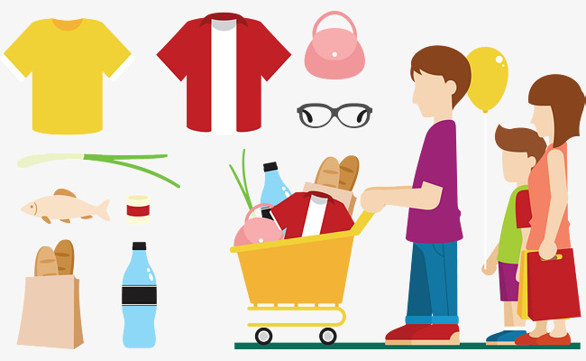650x400 Vector Cartoon Collective Shopping, Cartoon Vector, Shopping