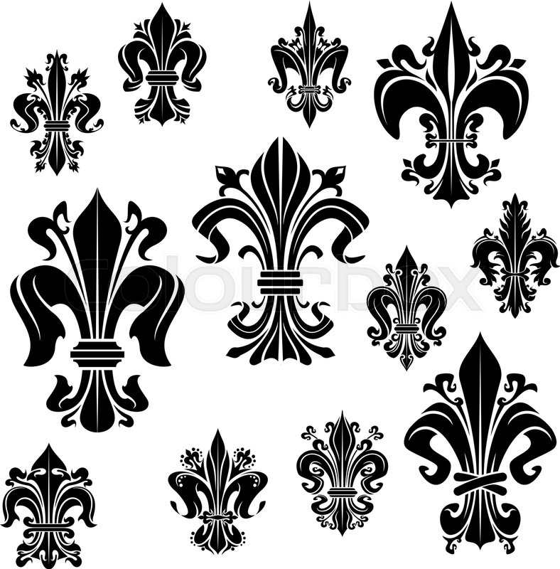 788x800 Fleur De Lis Vector Icons Of Heraldic Royal Lily Flower French