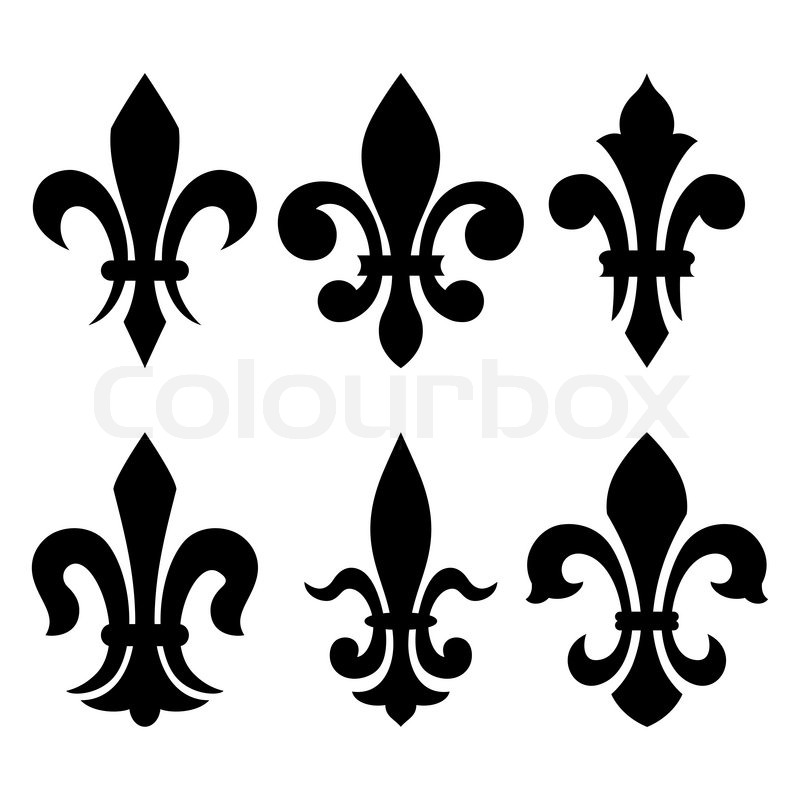 800x800 Lily Flower (Heraldic Symbol Fleur De Lis). Vector Image. Stock