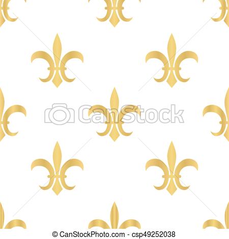 450x470 Royal Pattern. Seamless Golden Pattern With Fleur De Lis