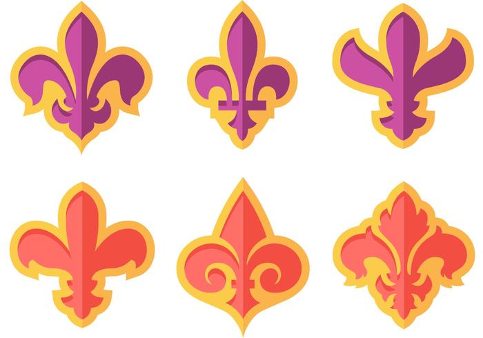 700x490 Vintage Fleur De Lis Vector Icons