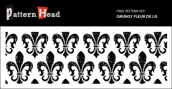 560x290 Grungy Fleur De Lis Free Seamless Vector Pattern