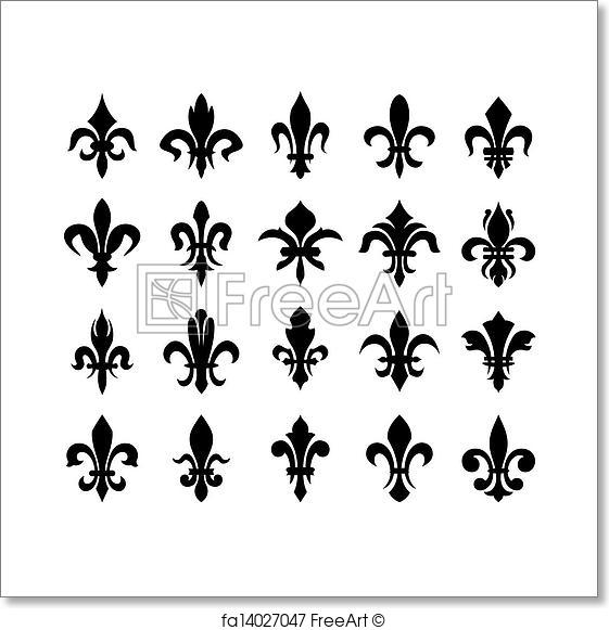 561x581 Free Art Print Of Heraldic Symbols (Fleur De Lis). Lily Flower