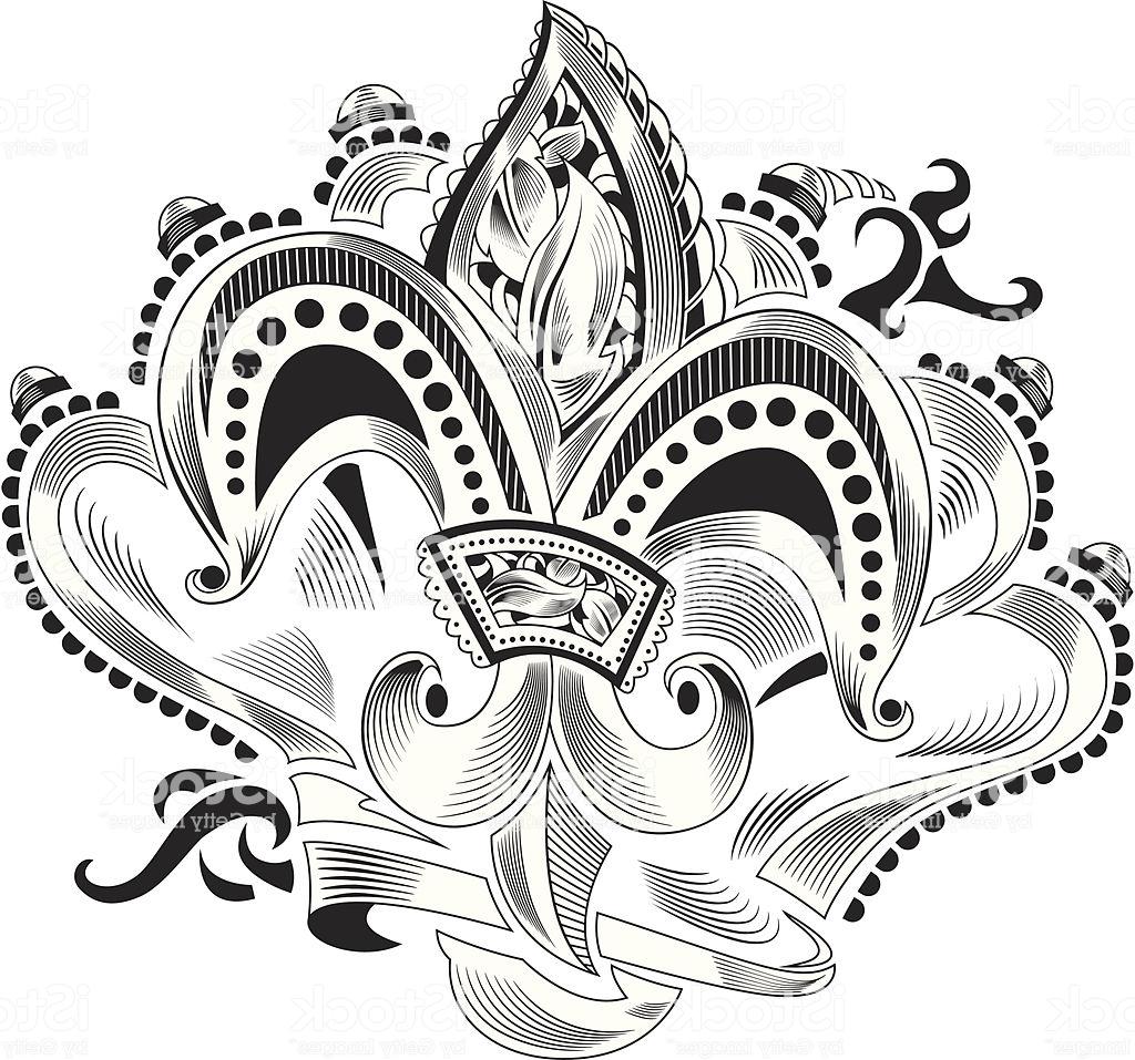 1024x957 Top Ornate Fleur De Lis Black And White Vector File Free