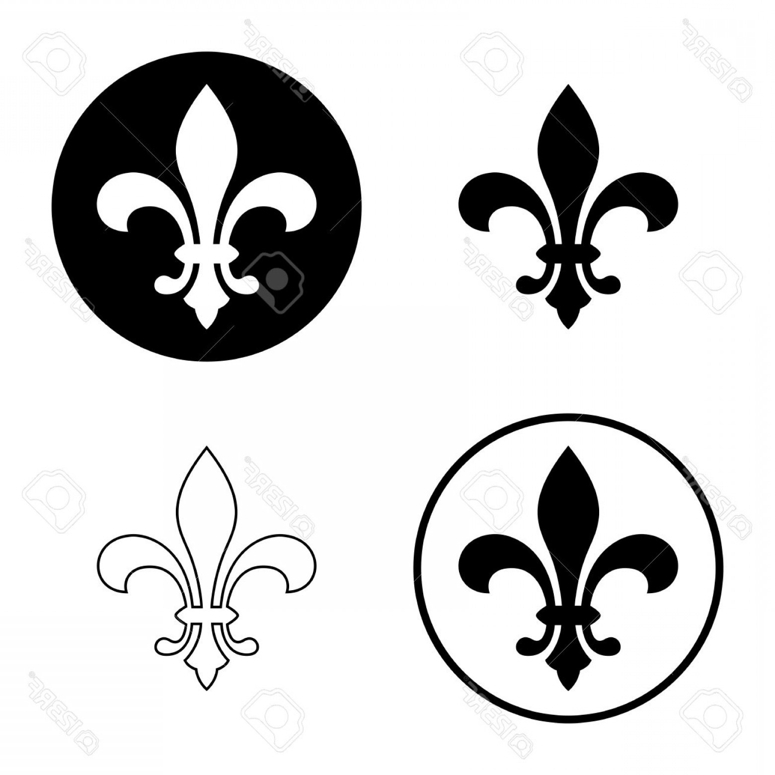 1560x1560 Photostock Vector Fleur De Lis Or Lily Flower Icon Set Royal