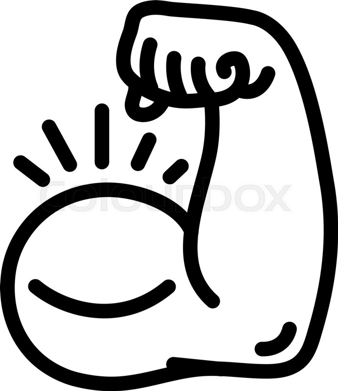 691x800 Strong Bodybuilder Biceps Flex Arm Vector Icon Stock Vector
