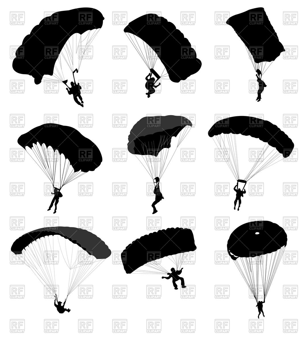1065x1200 Silhouettes Of Parachutist