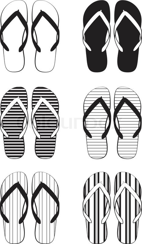 466x800 Flip Flop Collection Stock Vector Colourbox