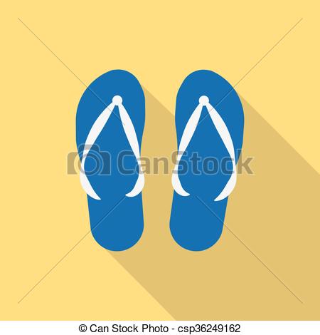 450x470 Vector Pair Of Blue Summer Flip Flops. Beach Sneakers Summer