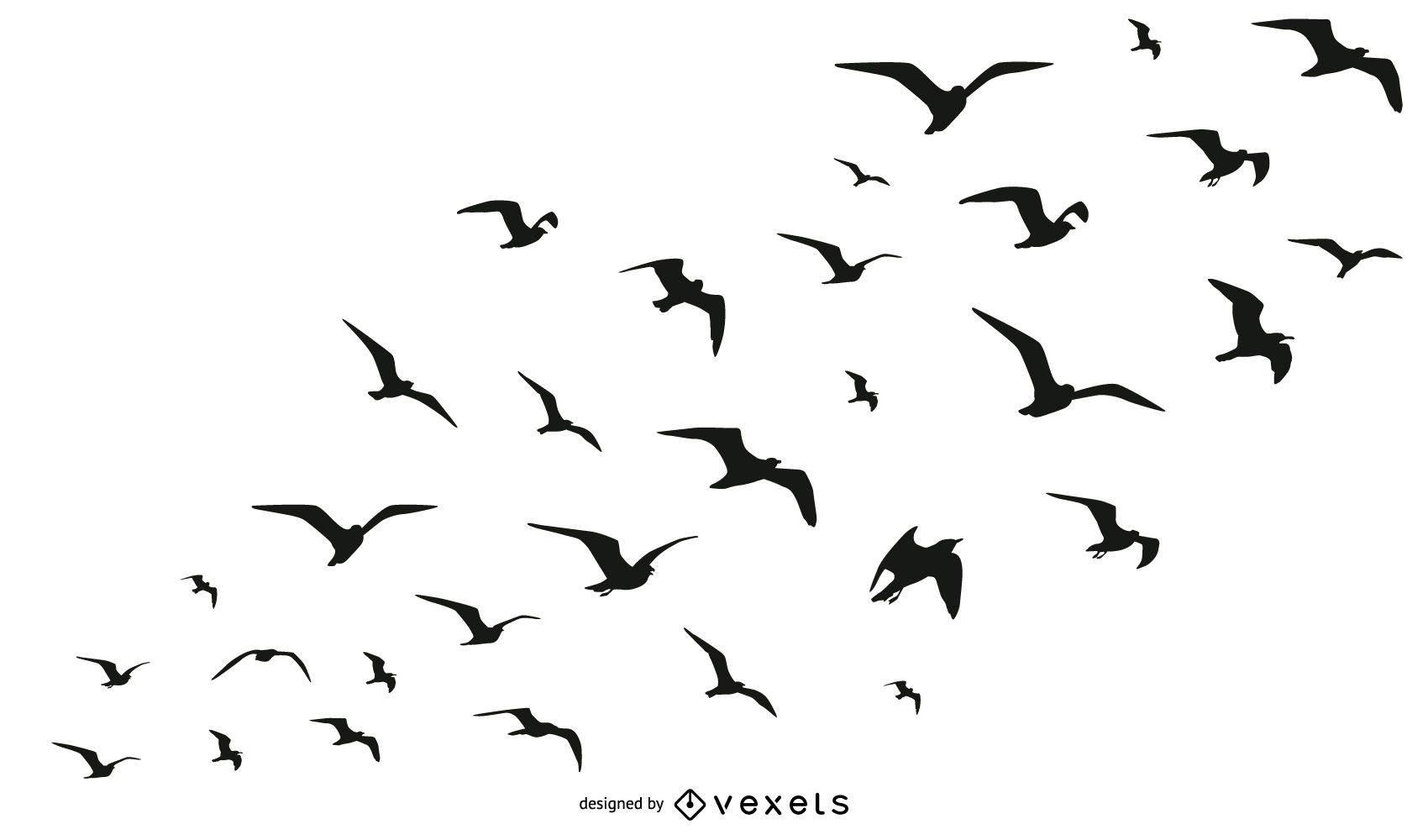 Flock Of Birds Vector at GetDrawings | Free download