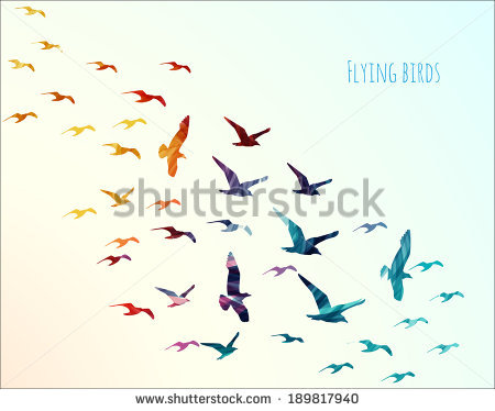 450x374 Flock Of Birds Clipart Colorful 3539247