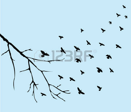 450x385 Flock Of Birds Clipart Vector 11