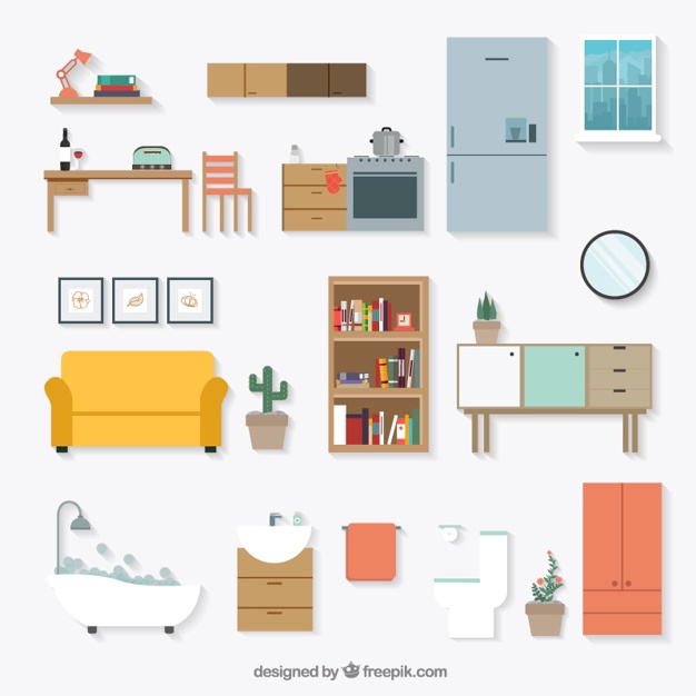 626x626 Furniture Symbols Used In Architecture Plans Vector Free Download