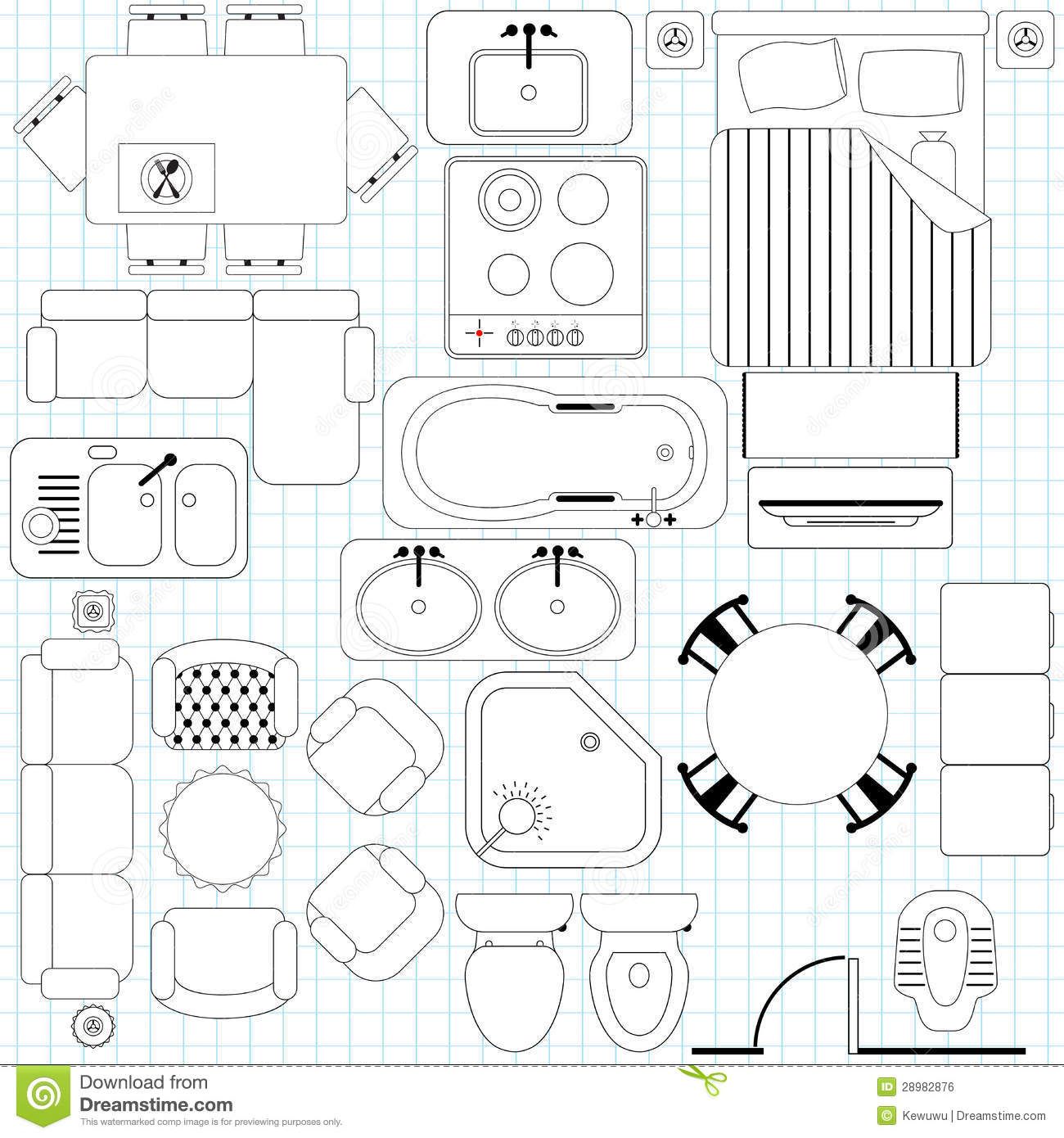 1300x1390 Simple Furniture Floor Plan