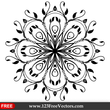 456x456 Free Ornate Floral Design Element Vector Art Clipart And Vector