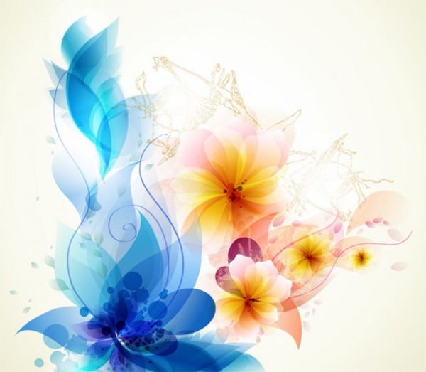 600x523 Lovely Abstract Floral Art Vector Background