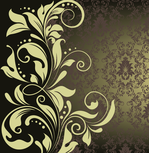 500x515 Ornate Vintage Floral Vector Backgrounds Art 05 Free Download