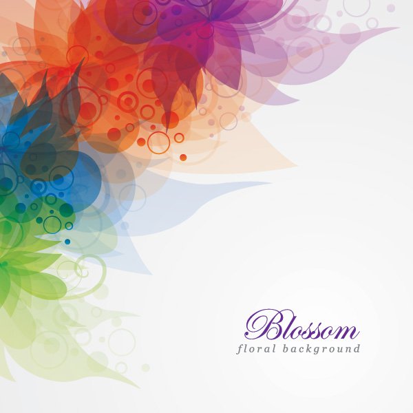 600x600 Blossom Floral Background Vector Graphic