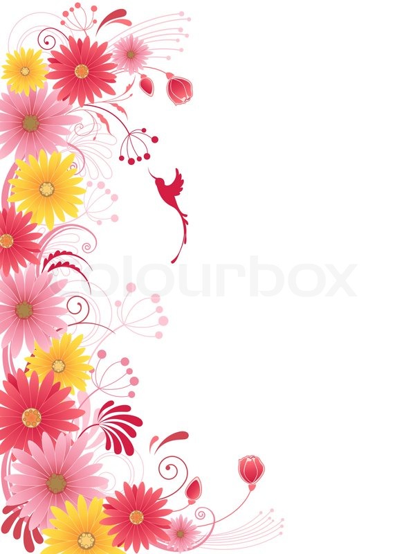 600x800 Vector Floral Background With Red Flowers Stock Vector Colourbox
