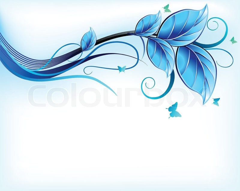 800x637 Blue Floral Background Vector Stock Vector Colourbox