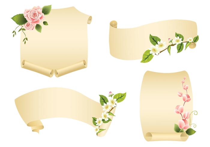 700x490 Floral Scroll Banner Vector Pack