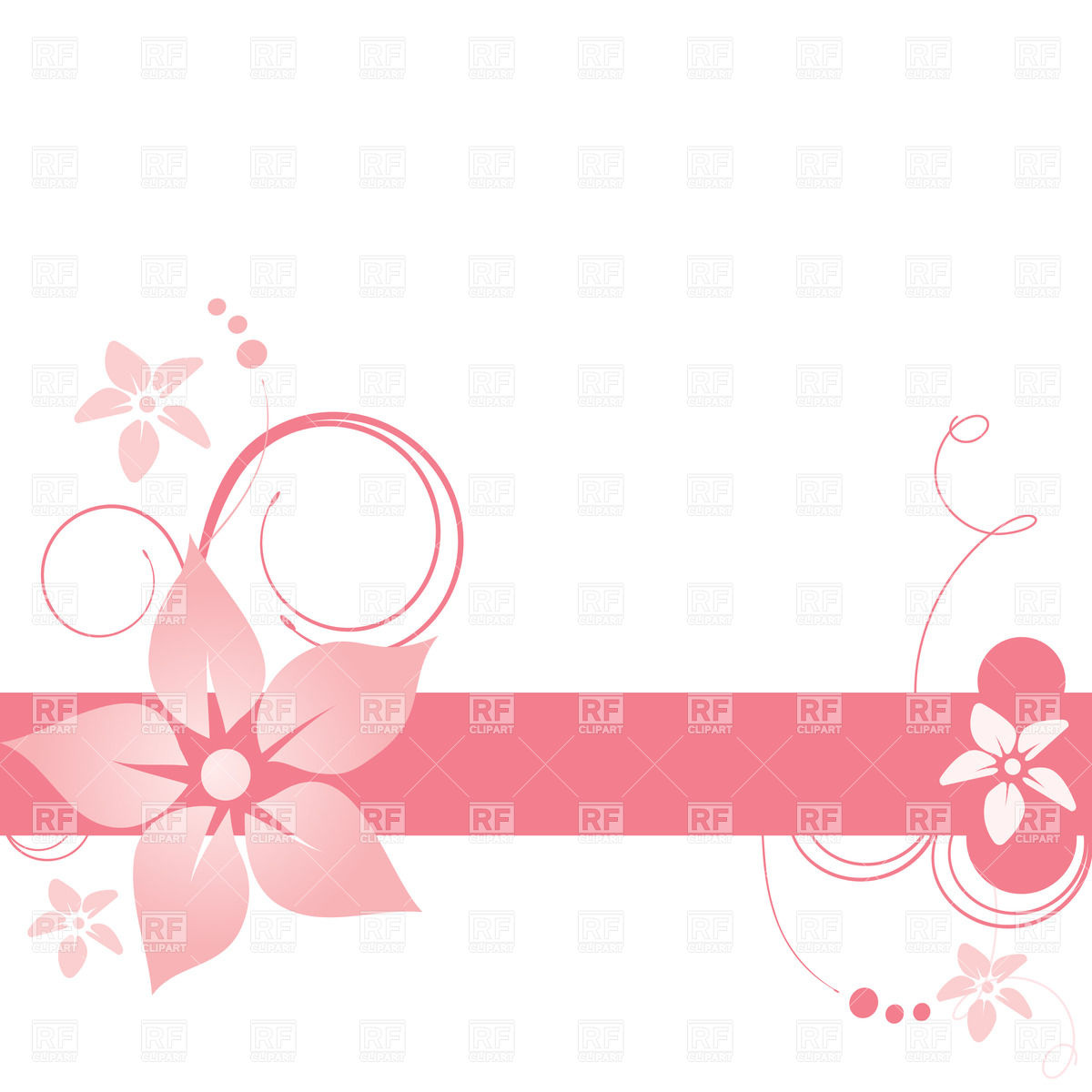 1200x1200 Simple Floral Banner With Curls Vector Image Vector Artwork Of