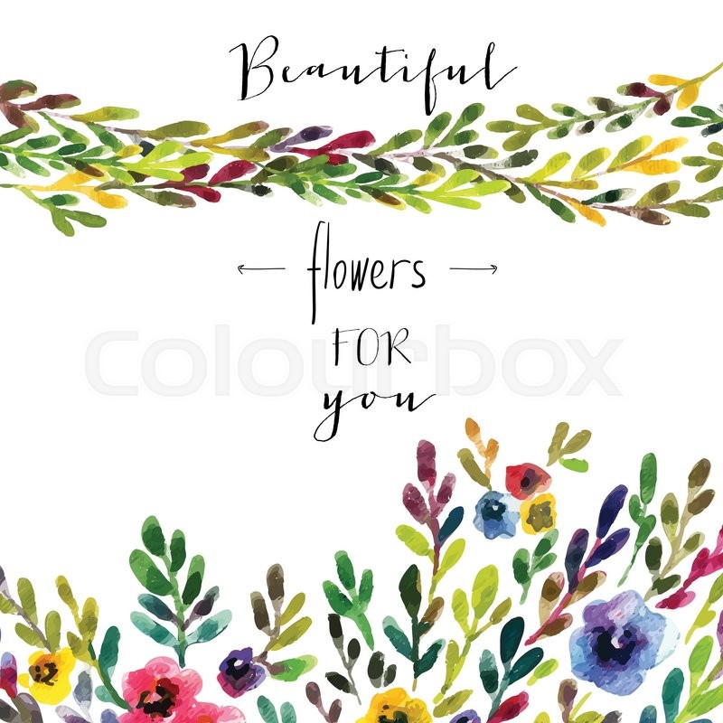 800x800 Vector Floral Card. Colorful Floral Banner With Leaves And Flowers