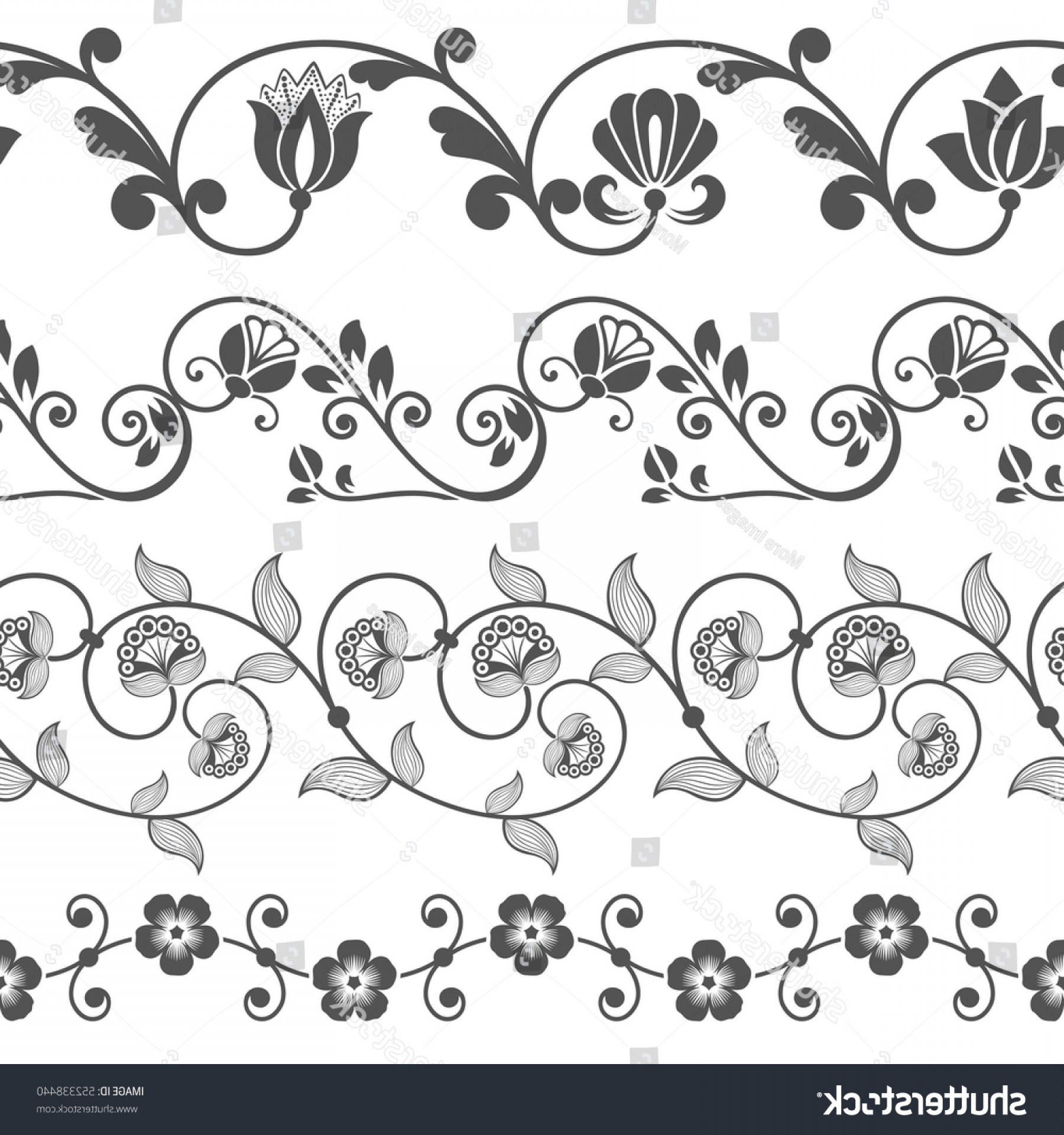 1800x1920 Seamless Floral Border Vector Template Flower Shopatcloth