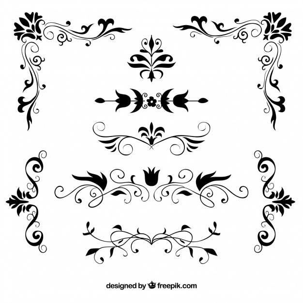 626x626 Set Of Hand Drawn Decorative Floral Borders Vector Free Download