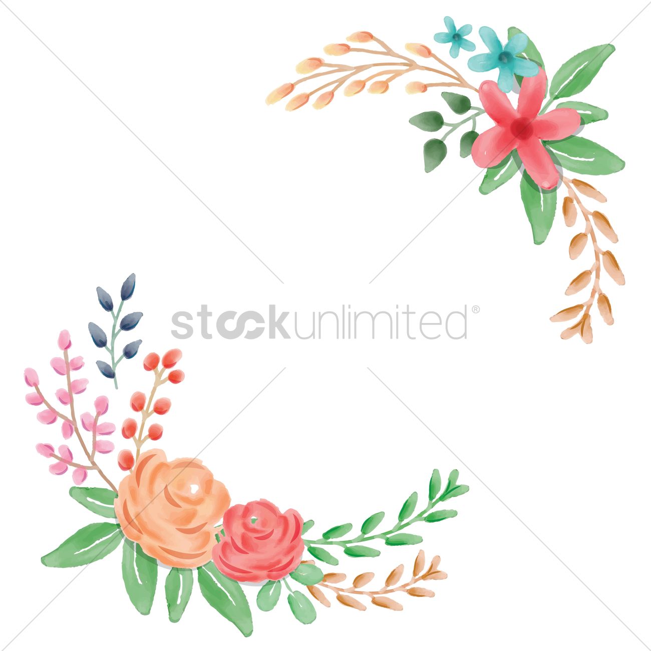1300x1300 Floral Frame Corner Vector Image