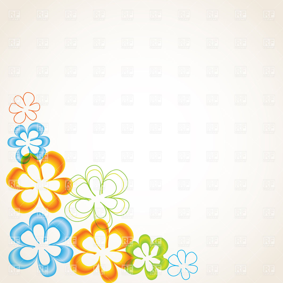 1200x1200 Greeting Card With Stylized Floral Corner Vector Image Vector