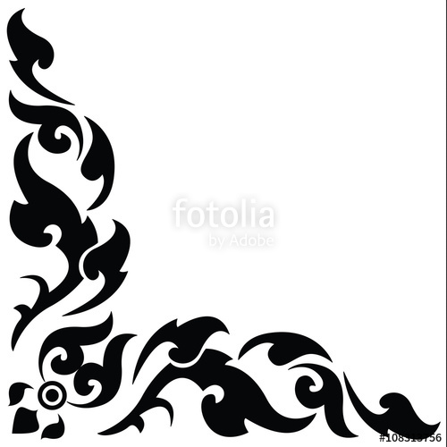 500x500 Thai Art Vector, Floral Corner Stock Image And Royalty Free