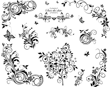 462x368 Black Floral Corner Design Free Vector Download (15,196 Free