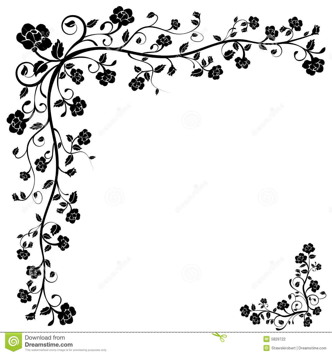 1300x1390 Flower Corner Vector