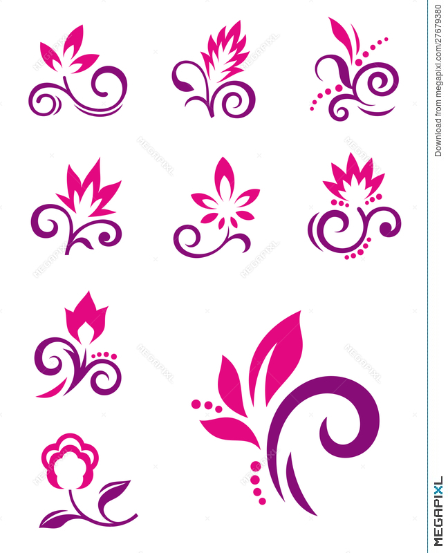 648x800 Floral Design Elements. Vector Flower Icons Illustration 27679380
