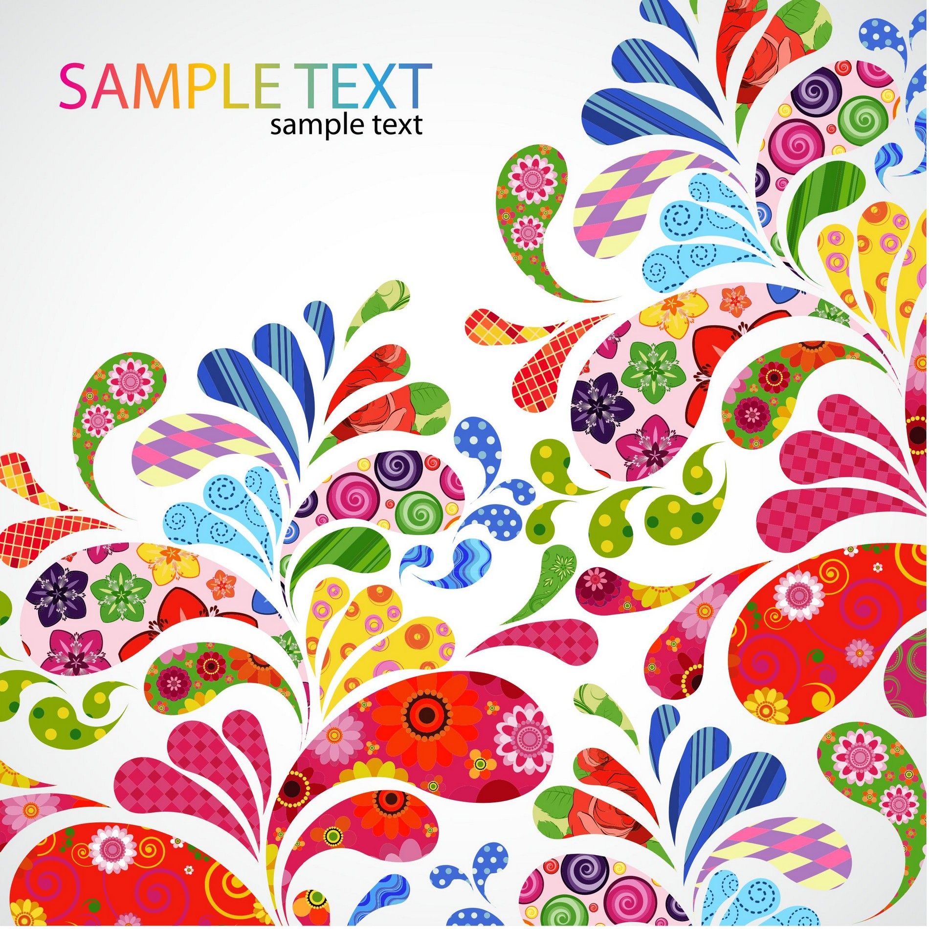 1900x1900 Free Design Patterns Colorful Floral Design Vector [Eps File
