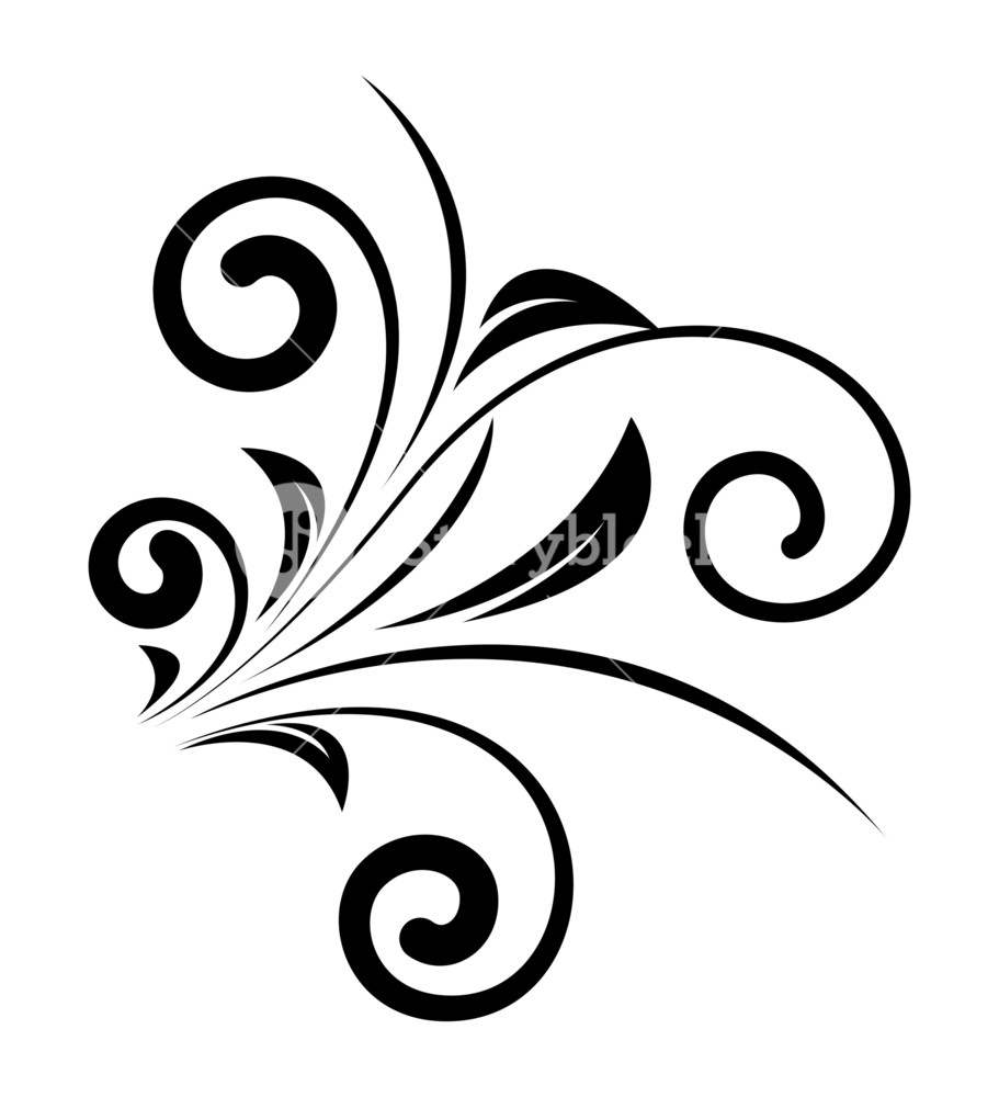 911x1000 Decorative Swirl Floral Design Vector Royalty Free Stock Image