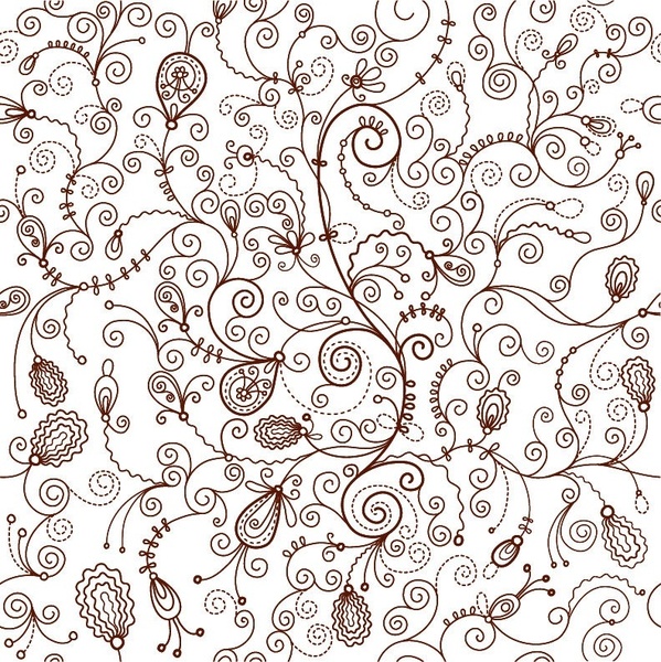 599x600 Seamless Floral Vector Background Free Vector In Encapsulated