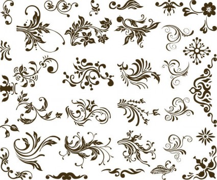 425x353 Set Of Vector Floral Design Vector Free Vector Download In .ai